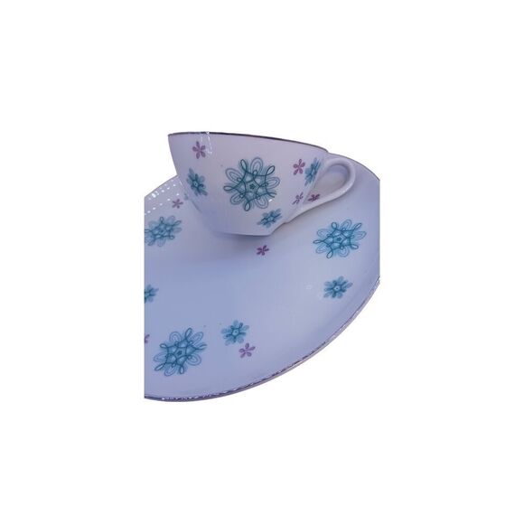 Snack Plates Shafford Japan VTG MCM Atomic Starburst Cup Snowflake Set - Picture 8 of 11